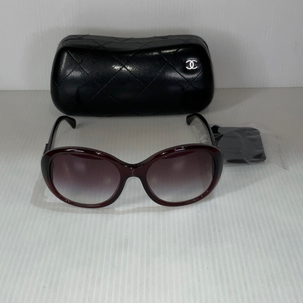 Woman Chanel new sunglasses 5235_Q oval burgundy frame
